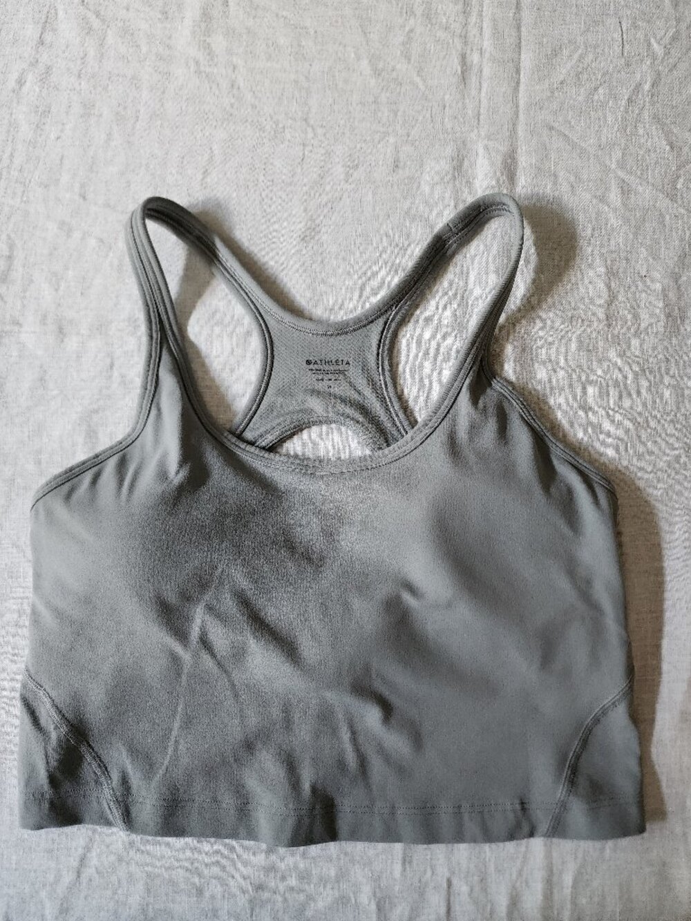 Athleta Grey Padded Built-In Shelf Bra Tank Top - Medium M - Crop Top